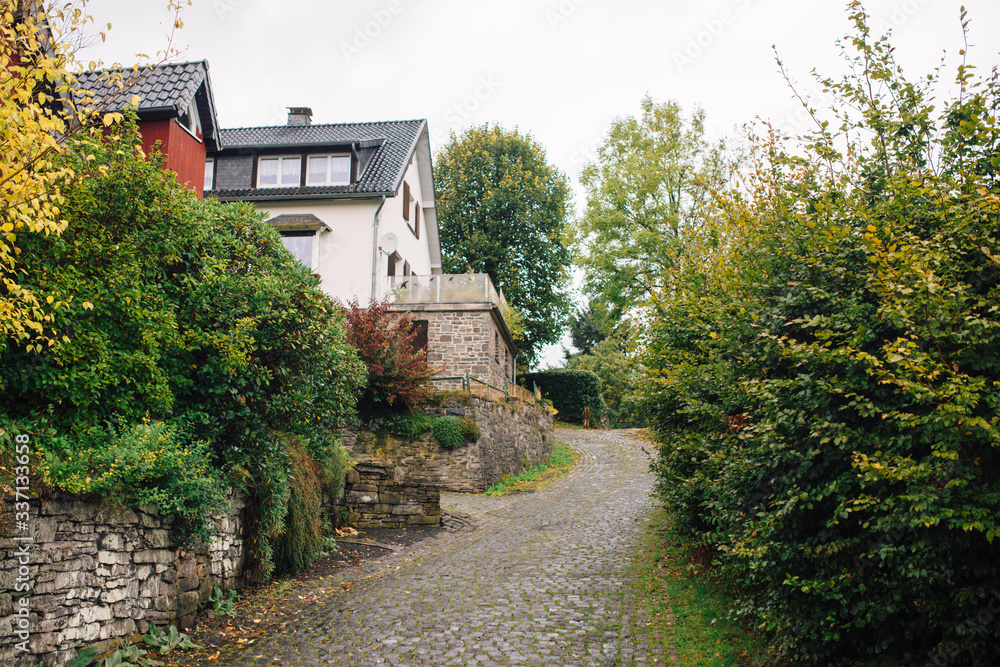 Monschau, Germany beautiful historic houses in a picturesque town Monschau, Germany beautiful historic houses in a picturesque town