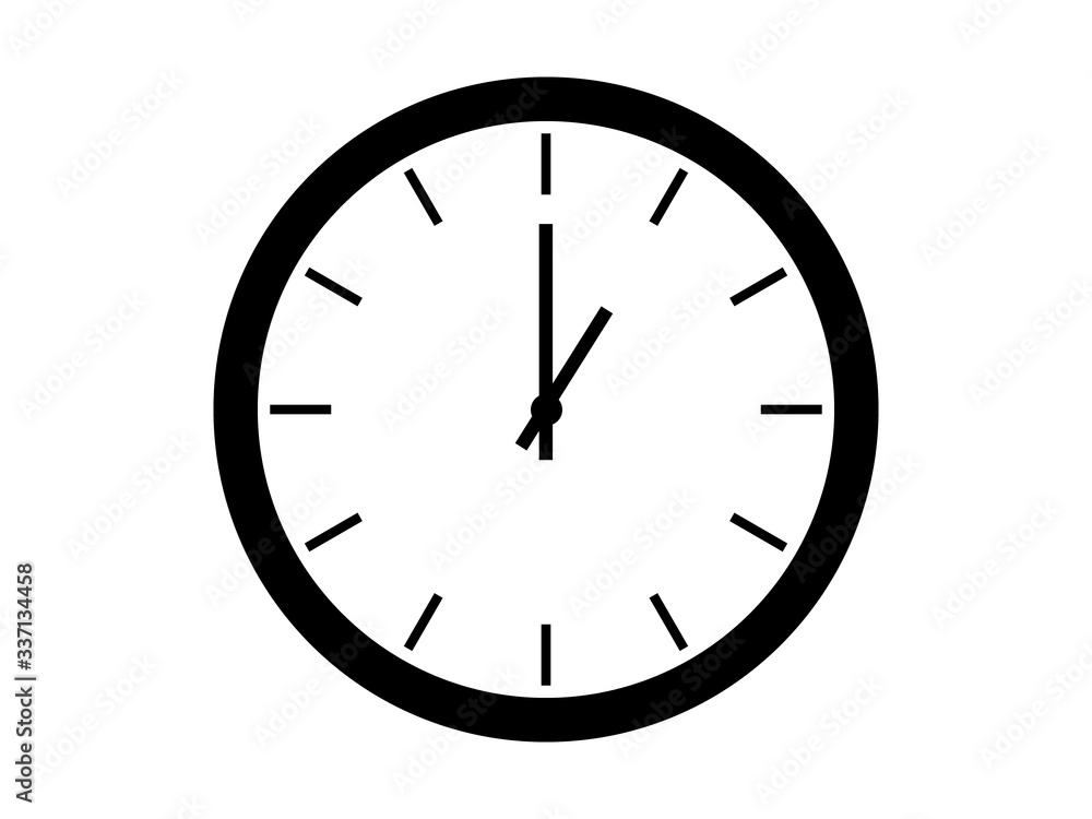 Clock icon symbol in classic flat style isolated on background for your web site design logo, app or UI. EPS10