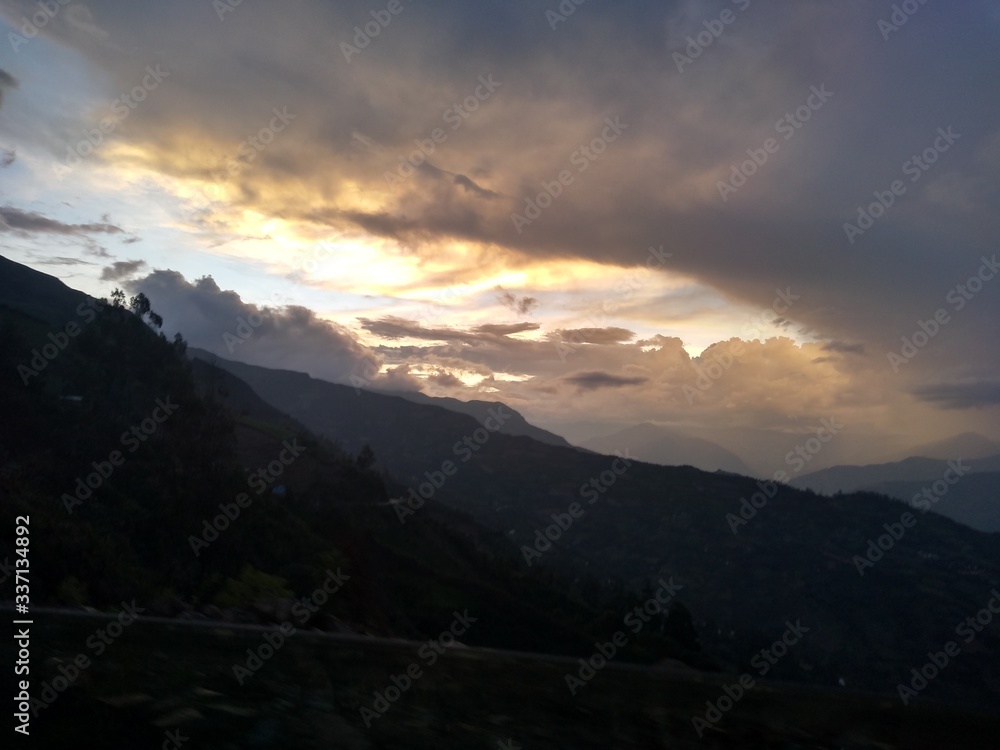 sunset in the mountains sunset in the mountains