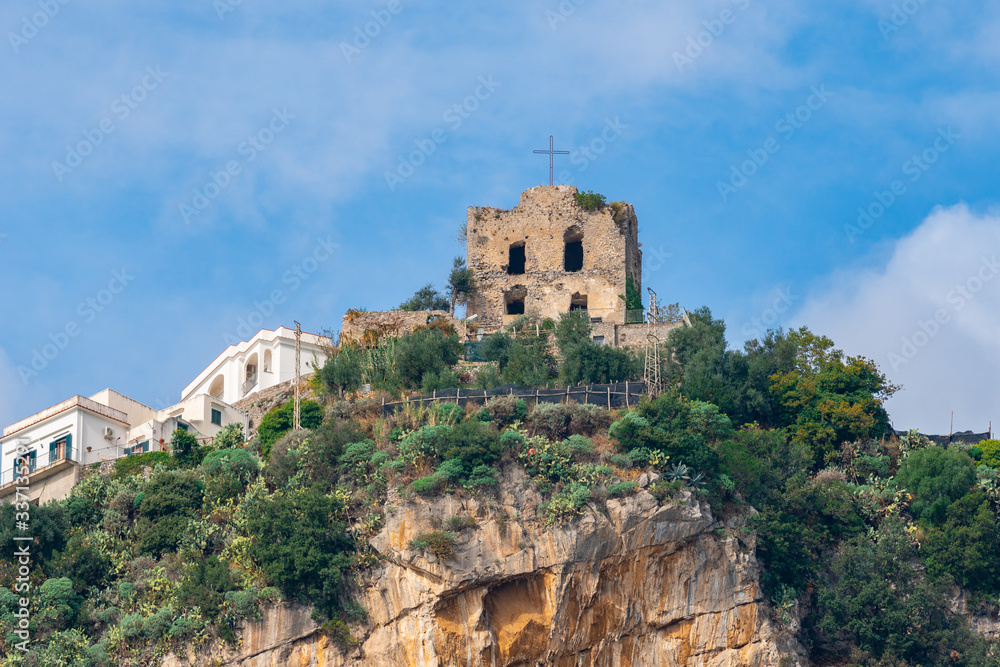 Old medieval castle tower, the Amalfi Coast
