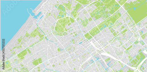 Urban vector city map of The Hague, The Netherlands photo