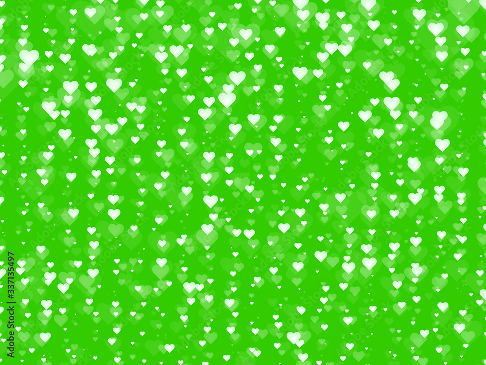 Many heart icon vector green background. Love symbol for Valentine's Day sign in Flat style for graphic and web design or logo. EPS10