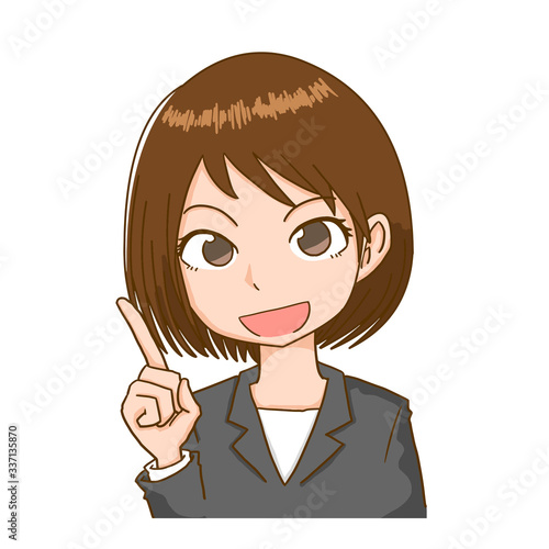 女性　会社員　先生　教師　説明　解説　ワンポイント