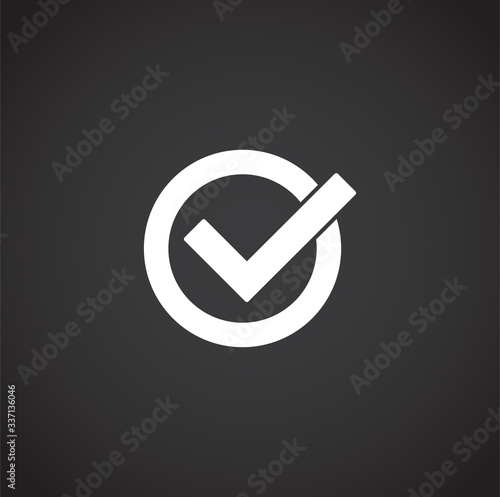 Check box icon on background for graphic and web design. Creative illustration concept symbol for web or mobile app