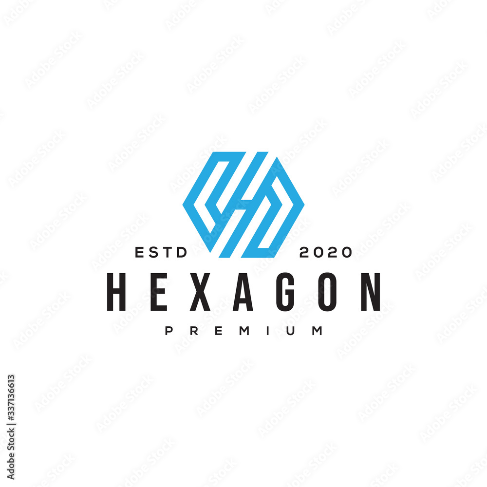 Obraz premium initial letter H logo with hexagon Vector design template