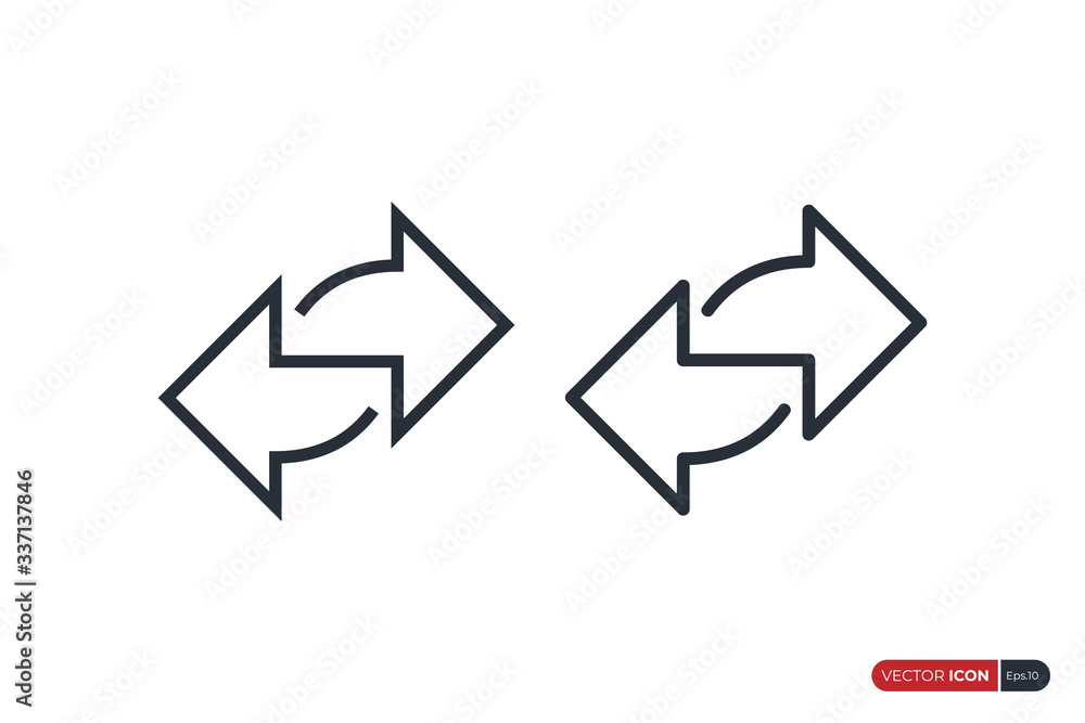 Double Arrow Line Icon. Two Side Arrow isolated on White Background. Flat Vector Icon Design Template Elements. Double Arrow Line Icon. Two Side Arrow isolated on White Background. Flat Vector Icon Design Template Elements.