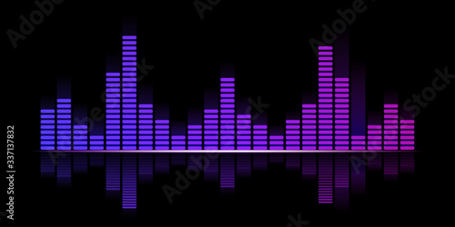 Sound waves. Abstract technology background. Vector wave.