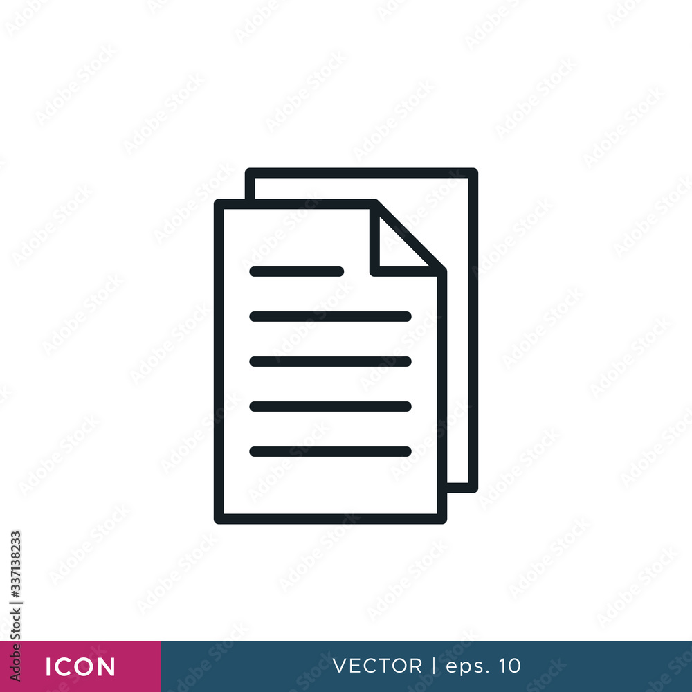 Paper icon vector design template. Editable stroke Paper icon vector design template. Editable stroke