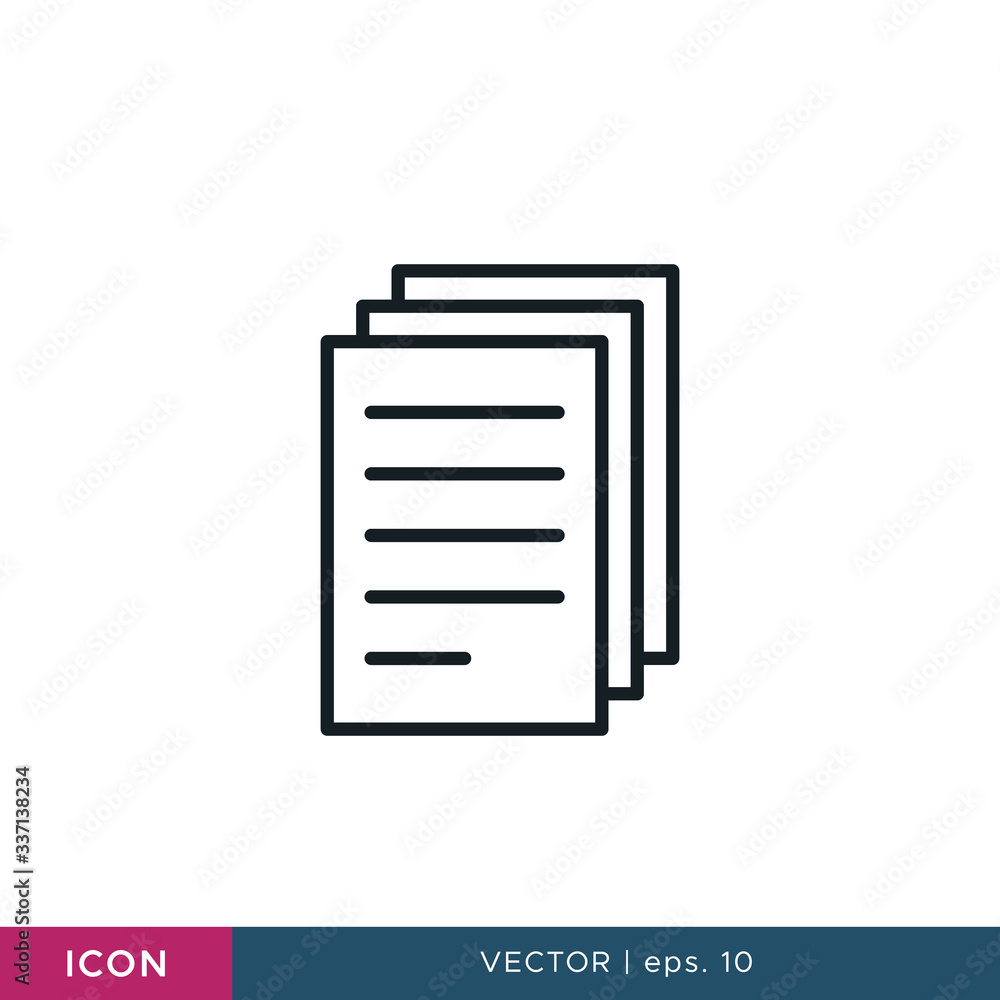 Paper icon vector design template. Editable stroke Paper icon vector design template. Editable stroke