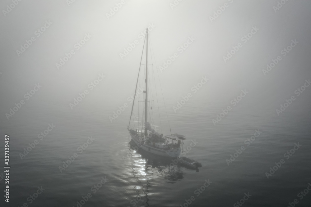 Anchored in the fog - Baja California