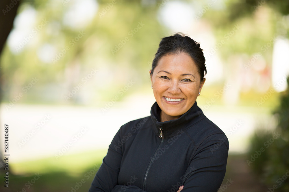 Portrait of a fit Asian woman exercising. Portrait of a fit Asian woman exercising.