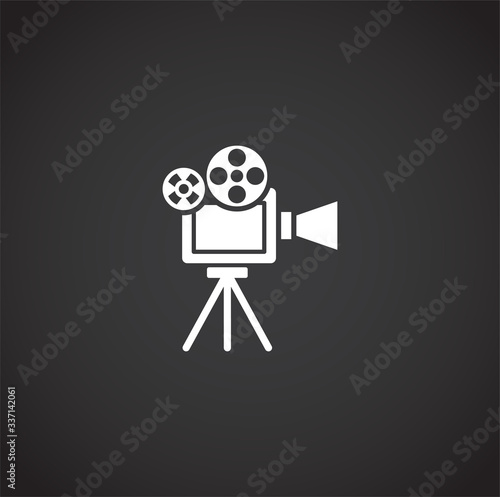 Cinema related icon on background for graphic and web design. Creative illustration concept symbol for web or mobile app