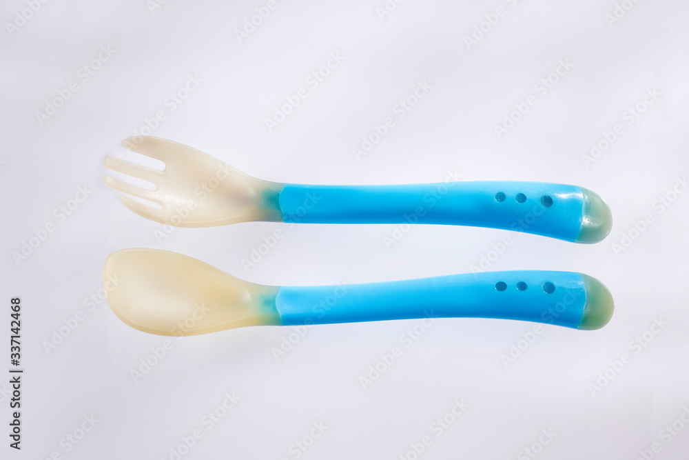 Soft silicone baby feeding spoon and fork Soft silicone baby feeding spoon and fork