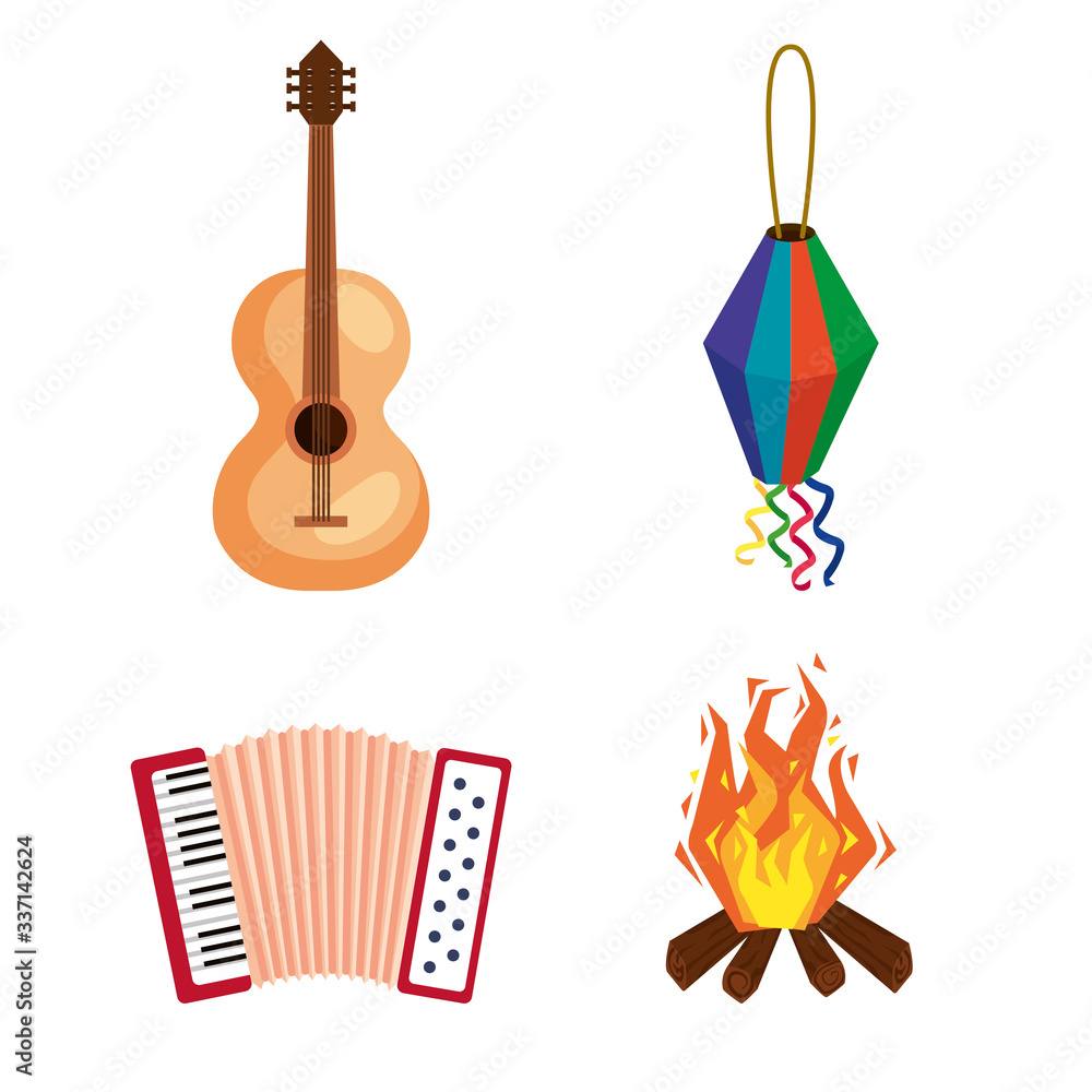 bundle of festa junina set icons vector illustration design