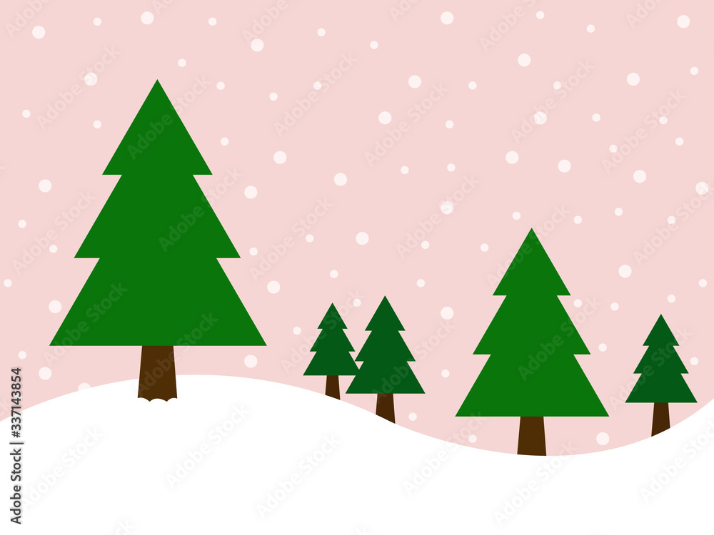 Christmas tree on snow background in merry christmas festival. Illustration EPS10