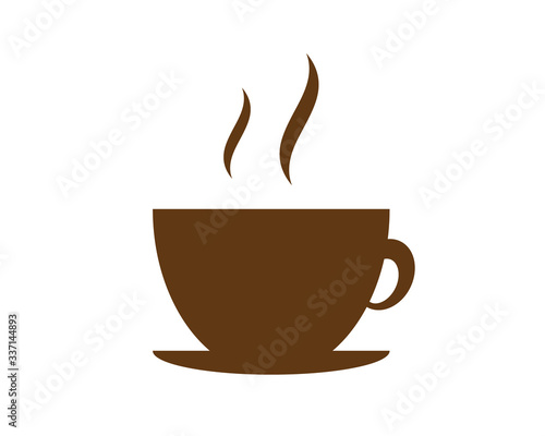Hot coffee brown icon vector or Illustration or logo isolate on white background. Flat style icon
