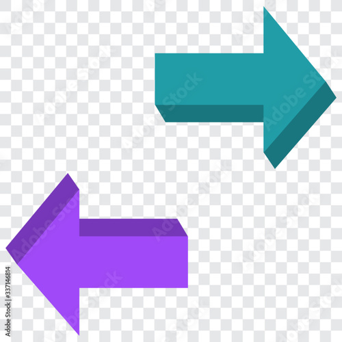 Vector arrows set, 3d arrows isolated, vector illustration.