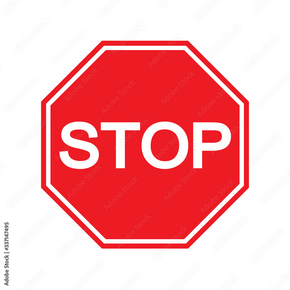 Red Stop Sign isolated on white background. Traffic regulatory warning stop symbol. Vector illustration, EPS10. Red Stop Sign isolated on white background. Traffic regulatory warning stop symbol. Vector illustration, EPS10.