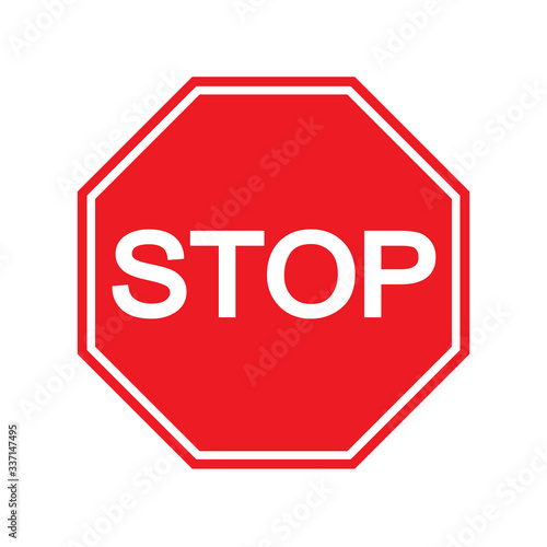 Free Download Red Stop Sign isolated on white background. Traffic regulatory warning stop symbol. Vector illustration, EPS10. - GFXLoad