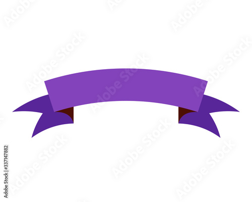 Purple ribbon banner icon flat symbol or vector illustration, EPS10.