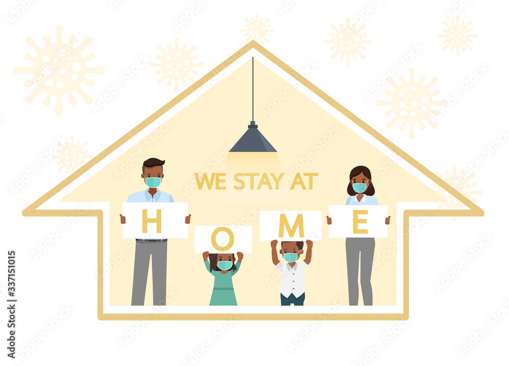Stay home during the coronavirus epidemic. Social distancing, self-isolation concept. Family in self quarantine, protection from virus. Character vector design. no2 Stay home during the coronavirus epidemic. Social distancing, self-isolation concept. Family in self quarantine, protection from virus. Character vector design. no2