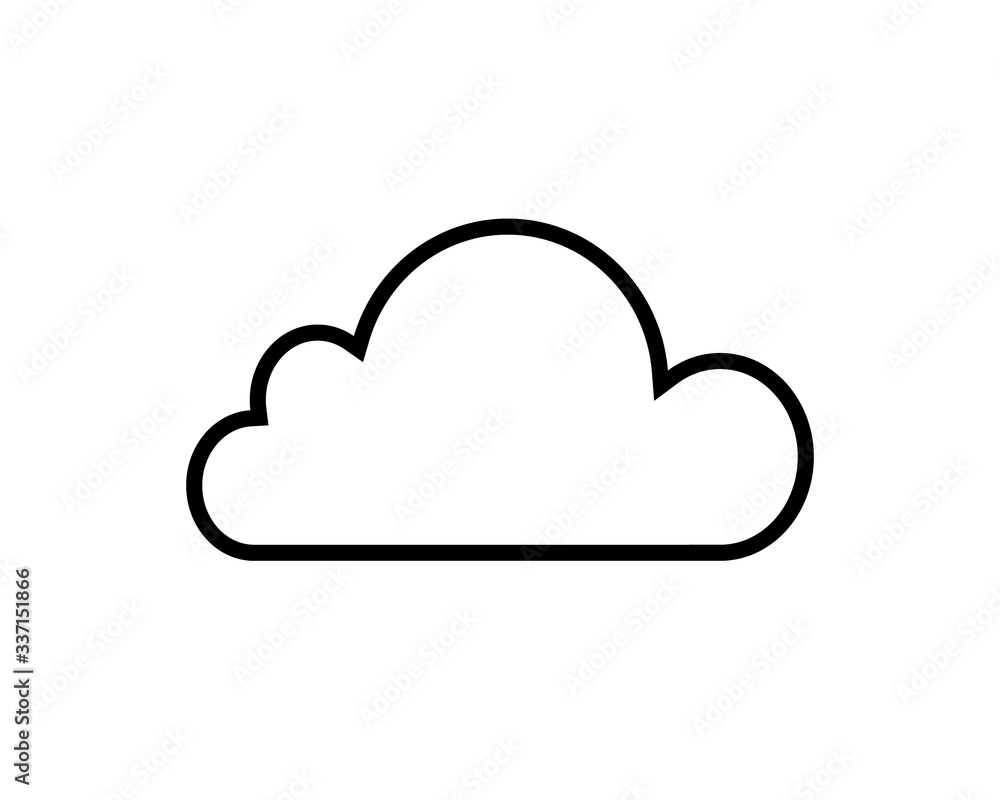 Cloud black icon line flat symbol or vector illustration EPS10. Cloud black icon line flat symbol or vector illustration EPS10.
