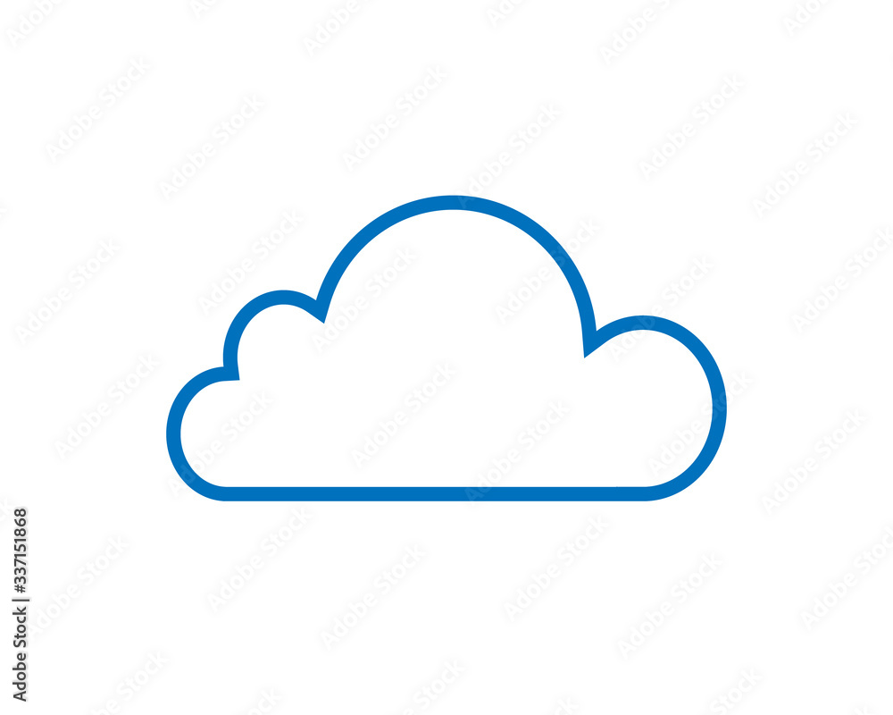 Cloud blue icon line flat symbol or vector illustration EPS10. Cloud blue icon line flat symbol or vector illustration EPS10.