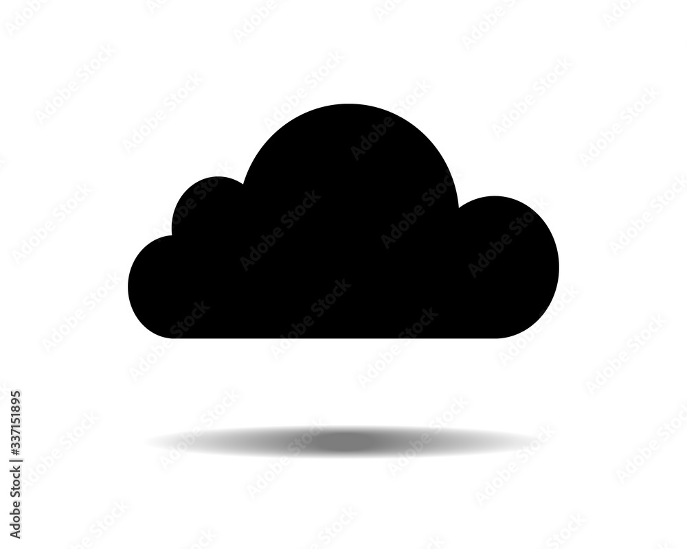 Cloud black icon flat symbol or vector illustration EPS10. Cloud black icon flat symbol or vector illustration EPS10.