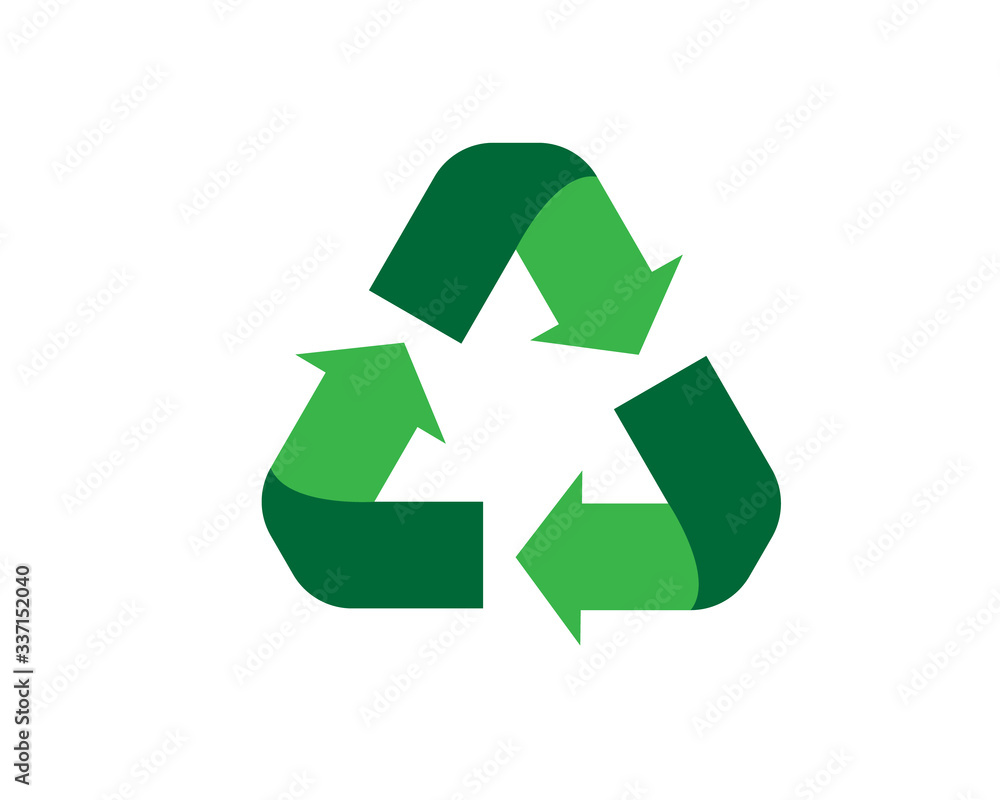 Green recycle icon vector. Flat icon isolated on the white background. Vector illustration. Green recycle icon vector. Flat icon isolated on the white background. Vector illustration.