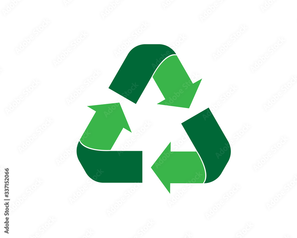 Green recycle icon vector. Flat icon isolated on the white background. Vector illustration. Green recycle icon vector. Flat icon isolated on the white background. Vector illustration.
