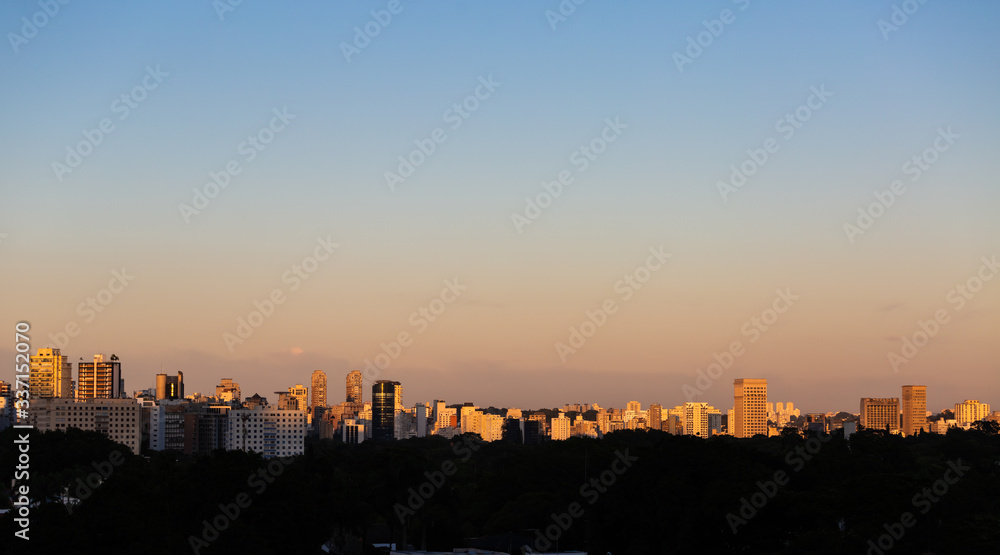 Dawn in the city of Sao Paulo in the Bairro Jardins region