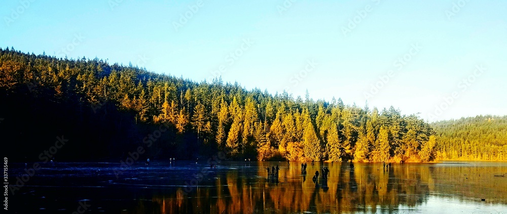 Scenic View Of Lake Against Clear Sky