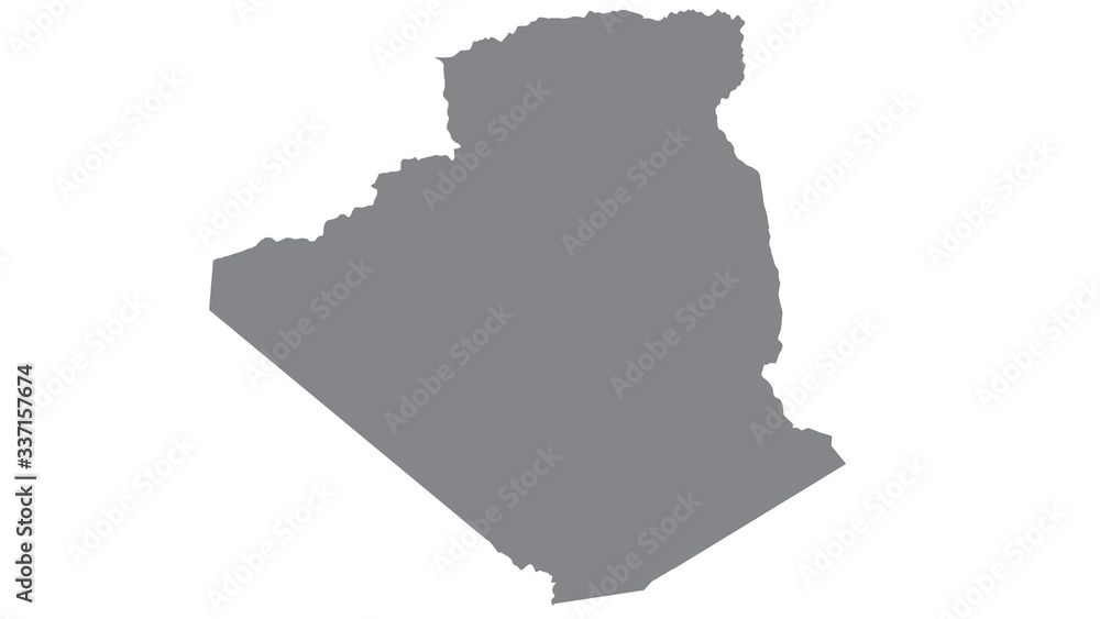 Fototapeta premium Algeria map with gray tone on white background,illustration,textured , Symbols of Algeria
