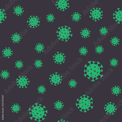 Coronavirus bacteria seamless pattern. Pandemic virus design texture background.
