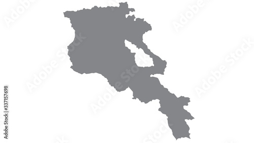 Armenia map with gray tone on  white background illustration textured   Symbols of Armenia