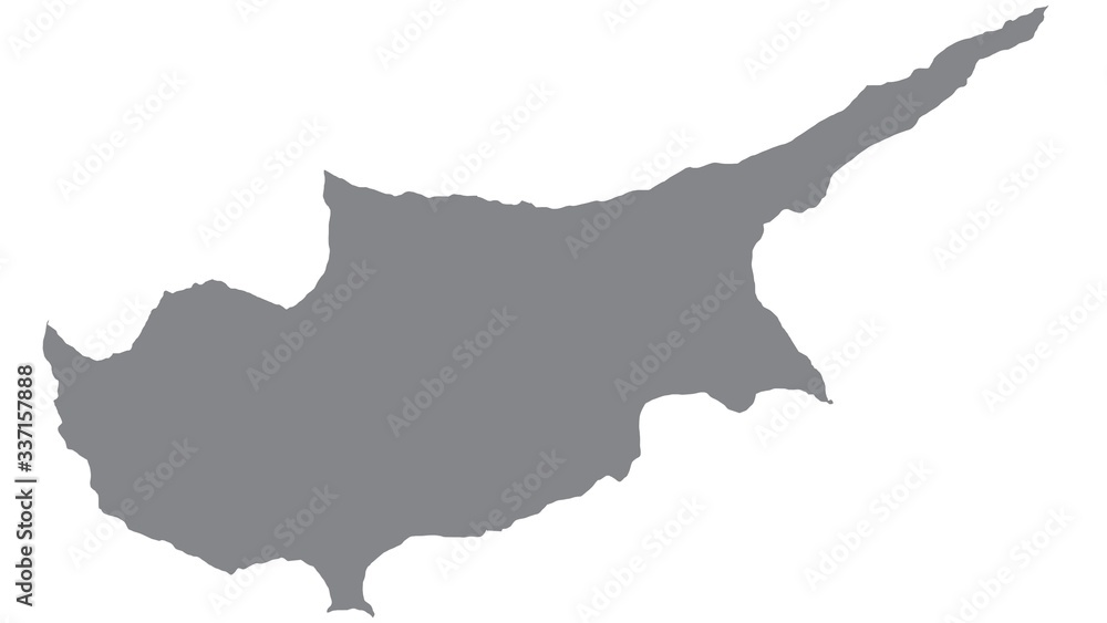 Cyprus  map with gray tone on  white background,illustration,textured , Symbols of Cyprus