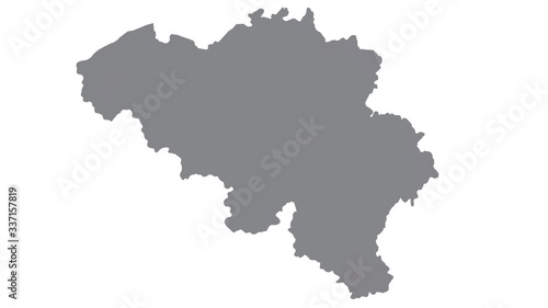 Belgium map with gray tone on white background,illustration,textured , Symbols of Belgium