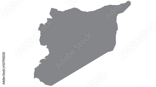 Syria map with gray tone on white background,illustration,textured , Symbols of Syria