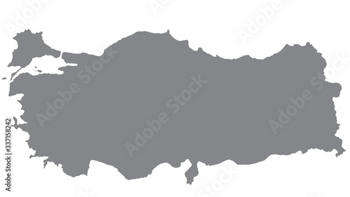 Turkey map with gray tone on white background,illustration,textured , Symbols of Turkey