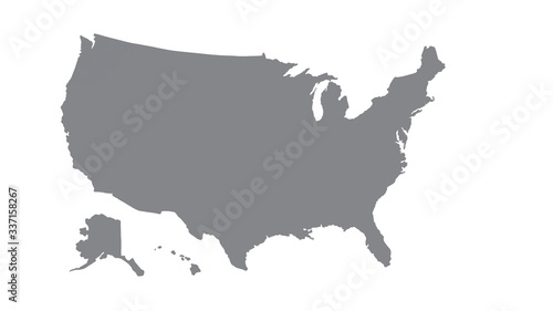 USA map with gray tone on  white background illustration textured   Symbols of USA