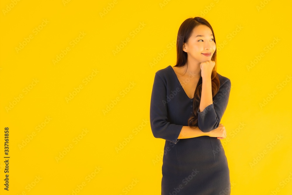 Portrait beautiful young asian woman with action Portrait beautiful young asian woman with action
