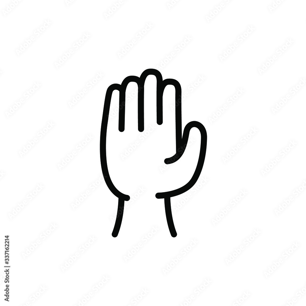 Fototapeta premium Hand Icon Template Best Logo Vector Emblem Isolated Illustration , Outline Solid Background White