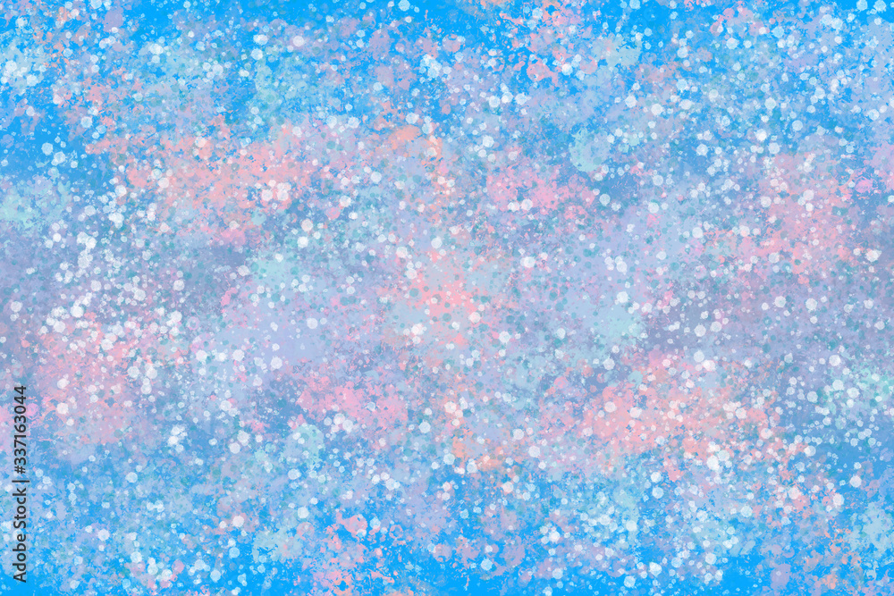 Graphic illustration of dynamic paint texture in pastel tone colors. Modern digital art background. Trendy surface design. Copy space