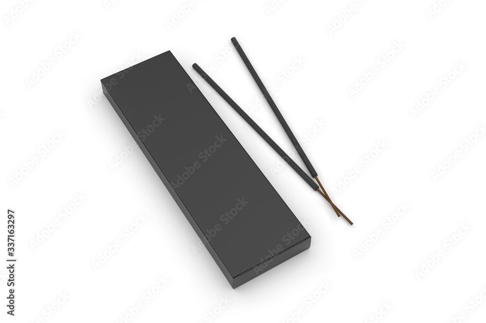 Blank Packaging Incense Stick Paper Box For Branding, 3d render illustration. Blank Packaging Incense Stick Paper Box For Branding, 3d render illustration.