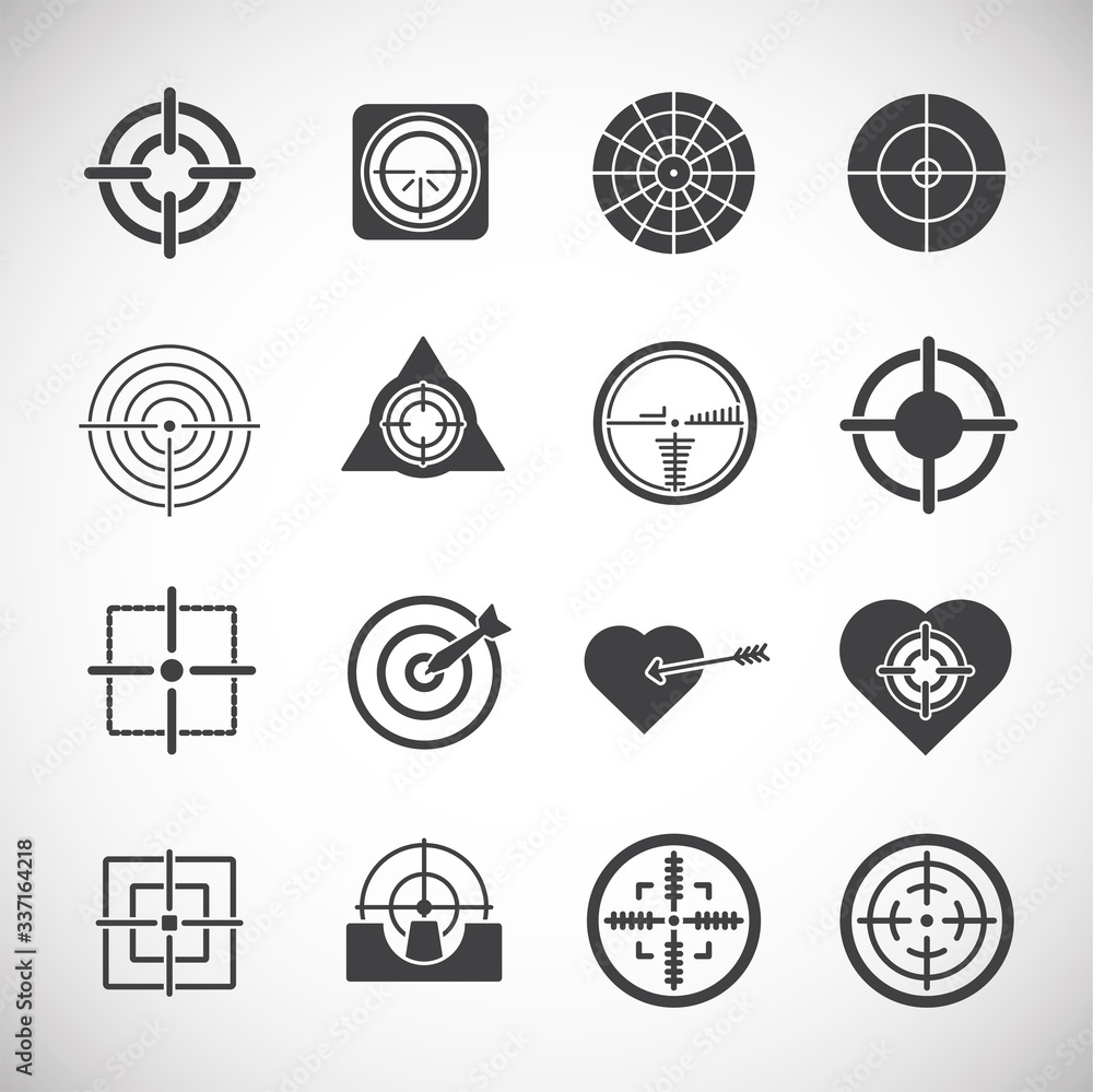 Aim related icons set on background for graphic and web design. Creative illustration concept symbol for web or mobile app Aim related icons set on background for graphic and web design. Creative illustration concept symbol for web or mobile app