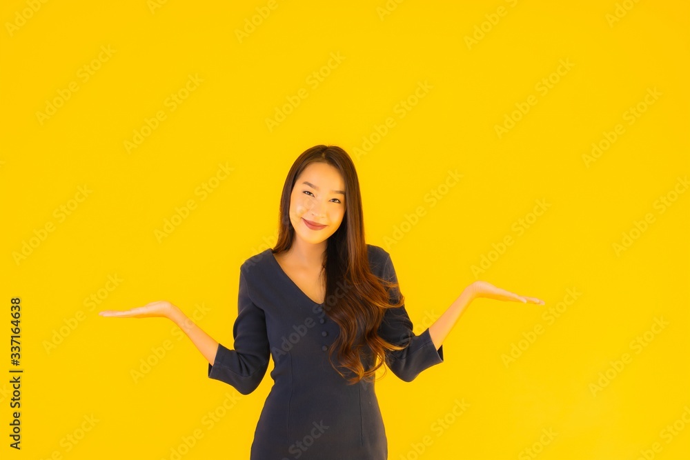 Portrait beautiful young asian woman with action Portrait beautiful young asian woman with action