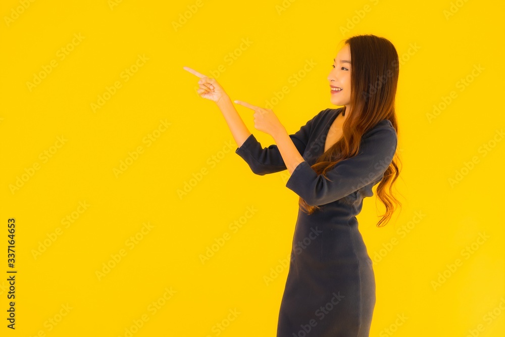 Portrait beautiful young asian woman with action Portrait beautiful young asian woman with action