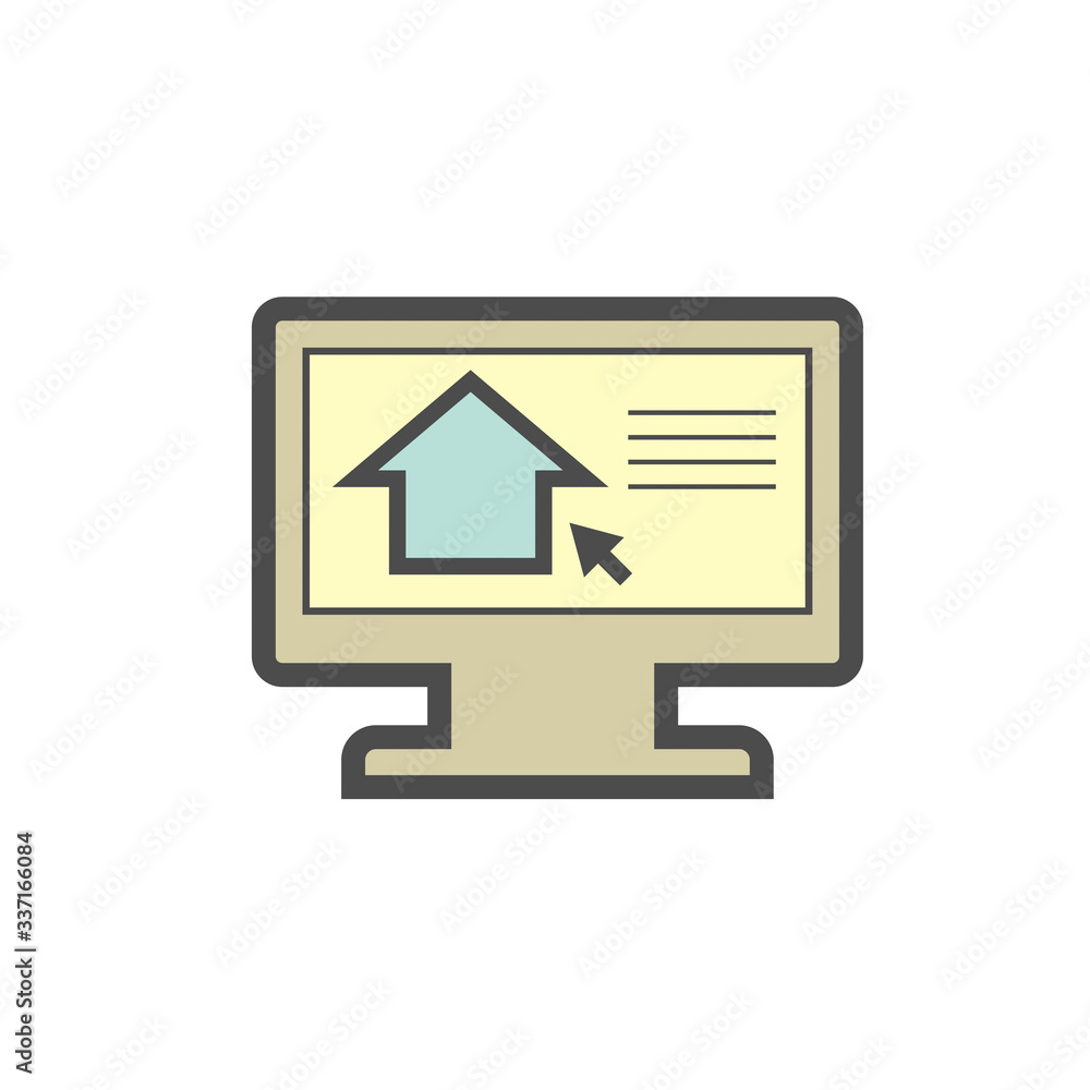 Real estate and computer vector icon design on white.