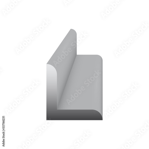 Steel product icon. L chanel profile shape. That alloy of iron from steel production industry and metallurgy used as beam, bar, frame, girder, structure in engineering, construction building material.