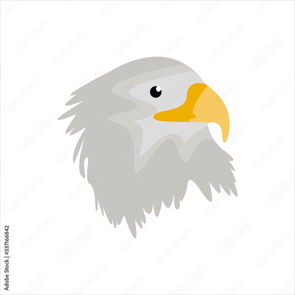 Fototapeta premium Motorcycle emblem eagle head clip art character illustration